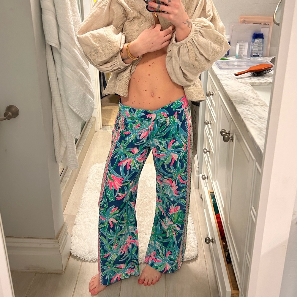 Lilly Pulitzer Bal Harbour Mid-Rise Pala Macaw Blue pants